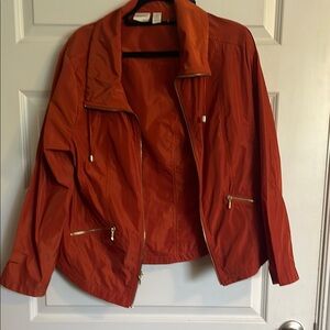 Orange Utility Jacket with Relaxed Fit and Collar